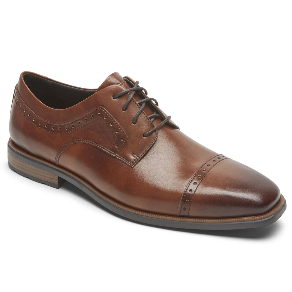 Rockport Mens Oxfords Brown - Farrow Cap Toe - UK 718-KNFVRO